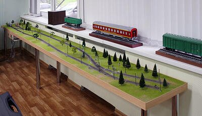 Действующий макет участка железной дороги масштабная модель