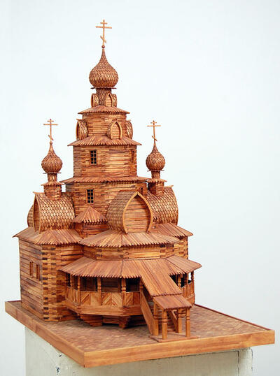 Макет Преображенской церкви в Суздале масштабная модель