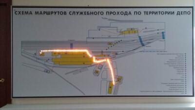 Схема безопасного прохода по станции масштабная модель