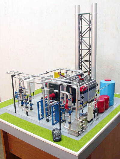 Выставочный макет газовой котельной масштабная модель