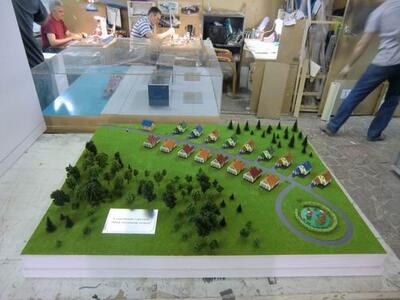 Подарочный макет коттеджного поселка масштабная модель