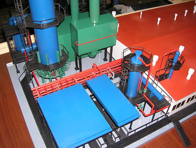 Макет завода по производству метанола масштабная модель