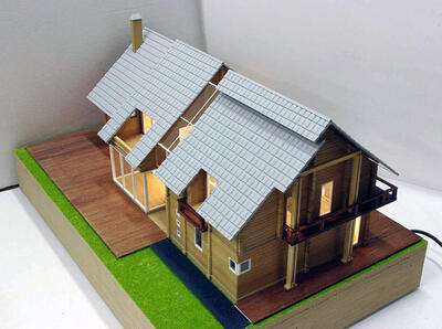 Макет деревянного дома масштабная модель
