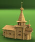 Сборный макет деревянной Спасской церкви в масштабе 1:60